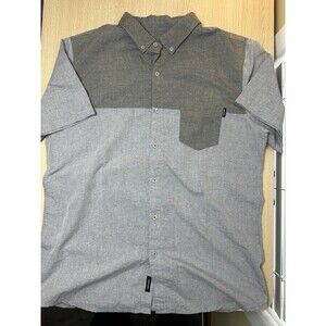 Molokai Surf Co Shirt Mens L Gray Colorblock Button Up Casual Cotton Blend